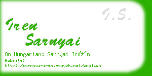 iren sarnyai business card